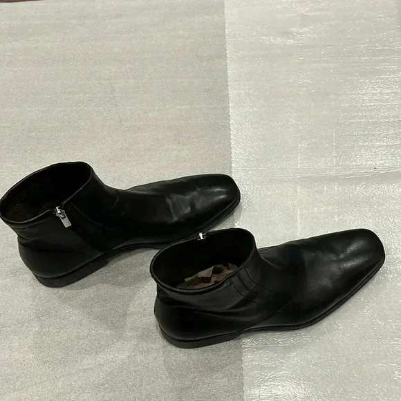 [US11.5]Bruno Magli Raspino Men Black Leather Ankle  Dress Boots - Picture 2 of 8